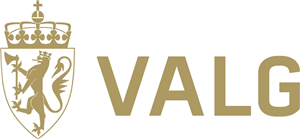 Valglogo - gull og hvit