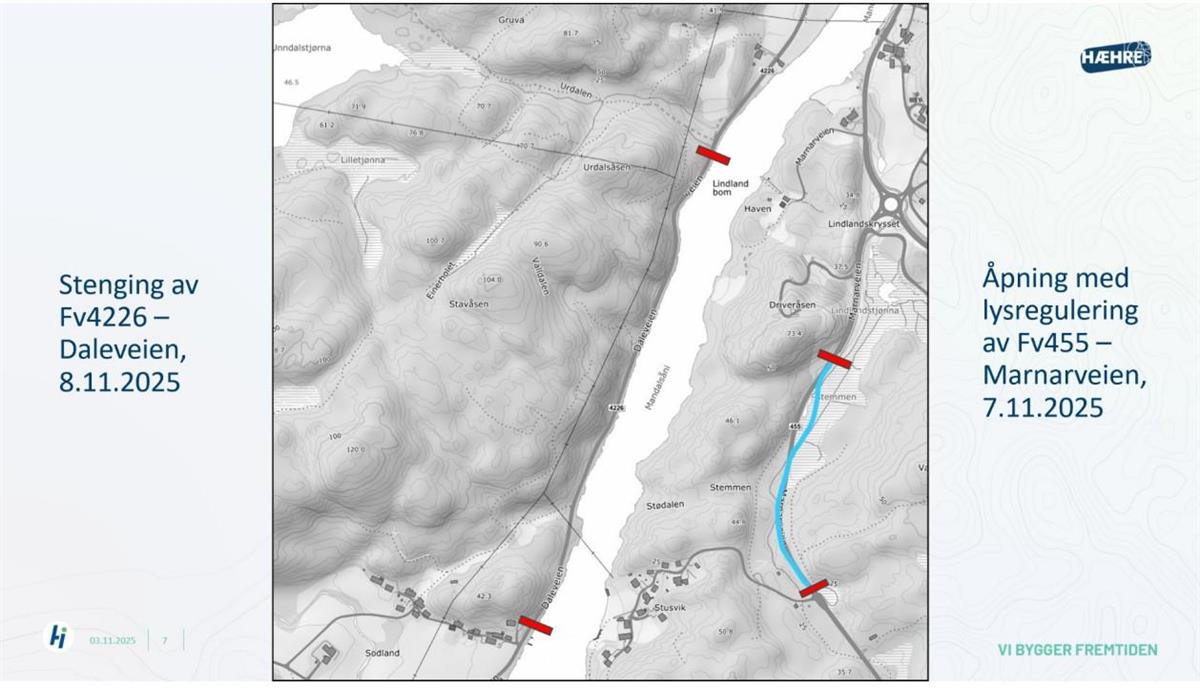Kartutsnitt med trafikkinformasjon - Klikk for stort bilde